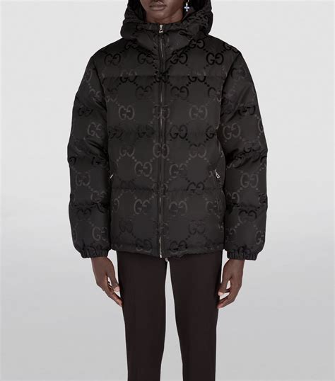 gucci mens down puffer jacket|gucci gg print jacket men's.